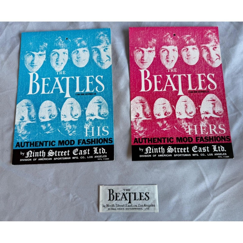Vintage 1966 The Beatles Ninth Street East Mod Fashions Hang Tags & Label Set